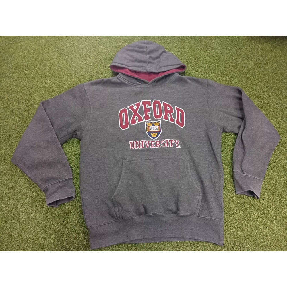 Oxford University Hoodie Mens‎ Large Gray Fleece Lined Logo